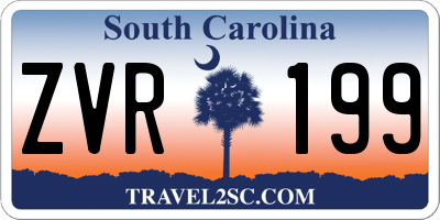 SC license plate ZVR199