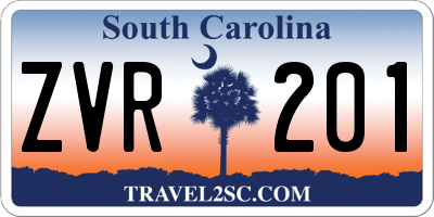 SC license plate ZVR201