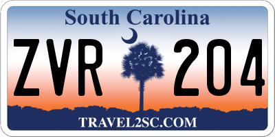 SC license plate ZVR204