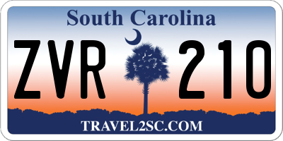 SC license plate ZVR210