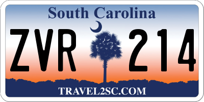SC license plate ZVR214