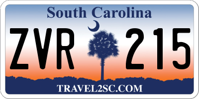 SC license plate ZVR215