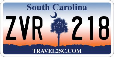 SC license plate ZVR218