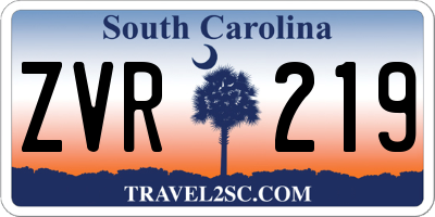 SC license plate ZVR219