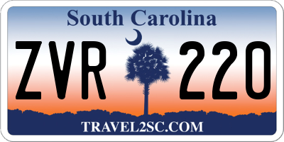 SC license plate ZVR220