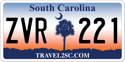 SC license plate ZVR221