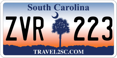 SC license plate ZVR223