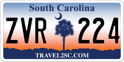 SC license plate ZVR224
