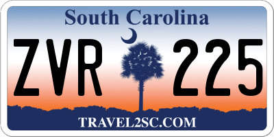 SC license plate ZVR225