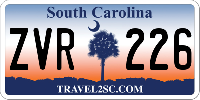 SC license plate ZVR226