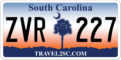 SC license plate ZVR227