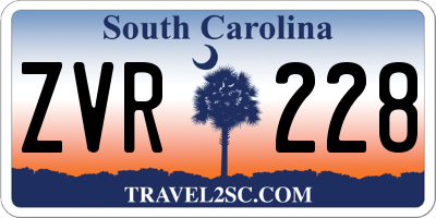 SC license plate ZVR228