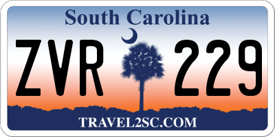 SC license plate ZVR229