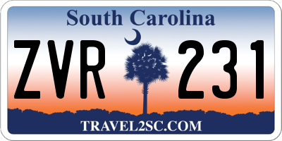SC license plate ZVR231
