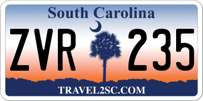 SC license plate ZVR235