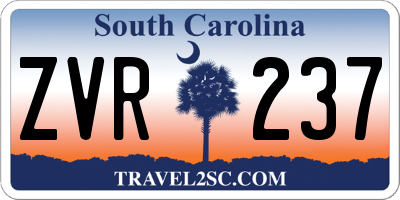 SC license plate ZVR237