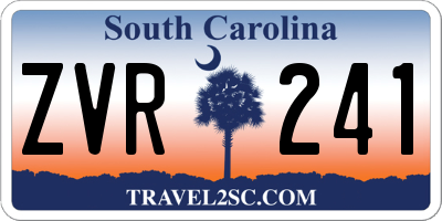 SC license plate ZVR241
