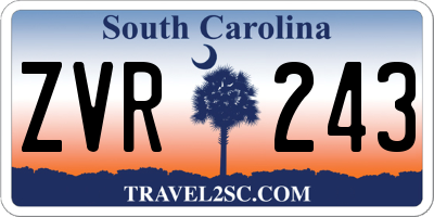 SC license plate ZVR243