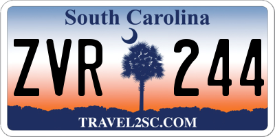 SC license plate ZVR244