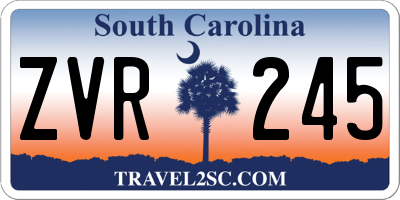 SC license plate ZVR245