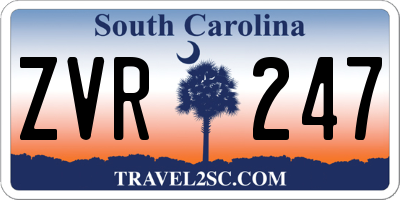 SC license plate ZVR247