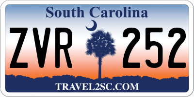 SC license plate ZVR252