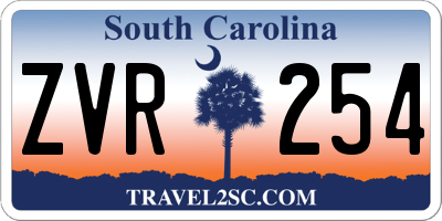SC license plate ZVR254