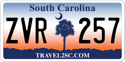SC license plate ZVR257