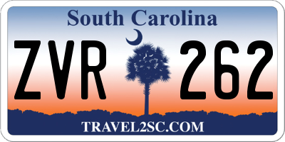 SC license plate ZVR262