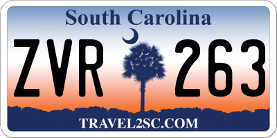 SC license plate ZVR263