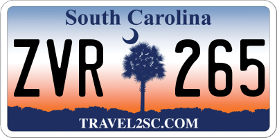 SC license plate ZVR265
