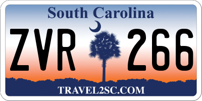 SC license plate ZVR266