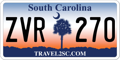 SC license plate ZVR270
