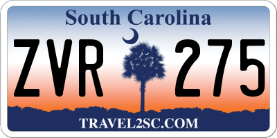 SC license plate ZVR275