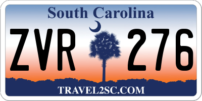 SC license plate ZVR276