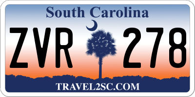 SC license plate ZVR278