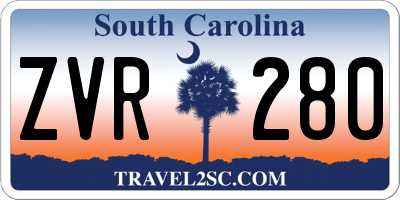 SC license plate ZVR280