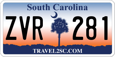 SC license plate ZVR281