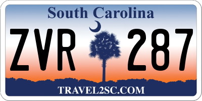 SC license plate ZVR287