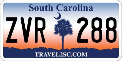 SC license plate ZVR288