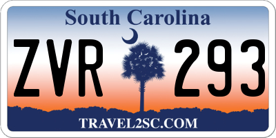 SC license plate ZVR293