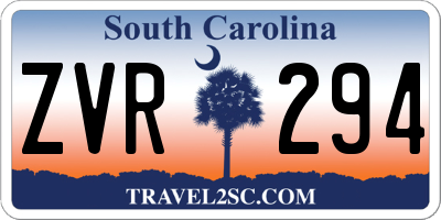 SC license plate ZVR294