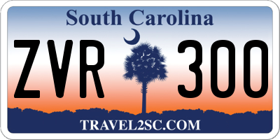 SC license plate ZVR300