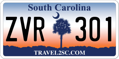 SC license plate ZVR301