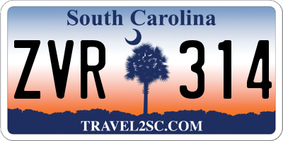 SC license plate ZVR314