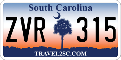 SC license plate ZVR315