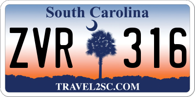 SC license plate ZVR316