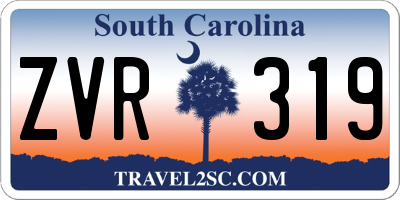 SC license plate ZVR319
