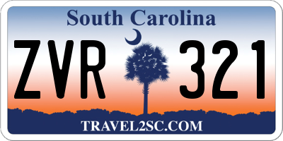 SC license plate ZVR321
