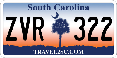 SC license plate ZVR322
